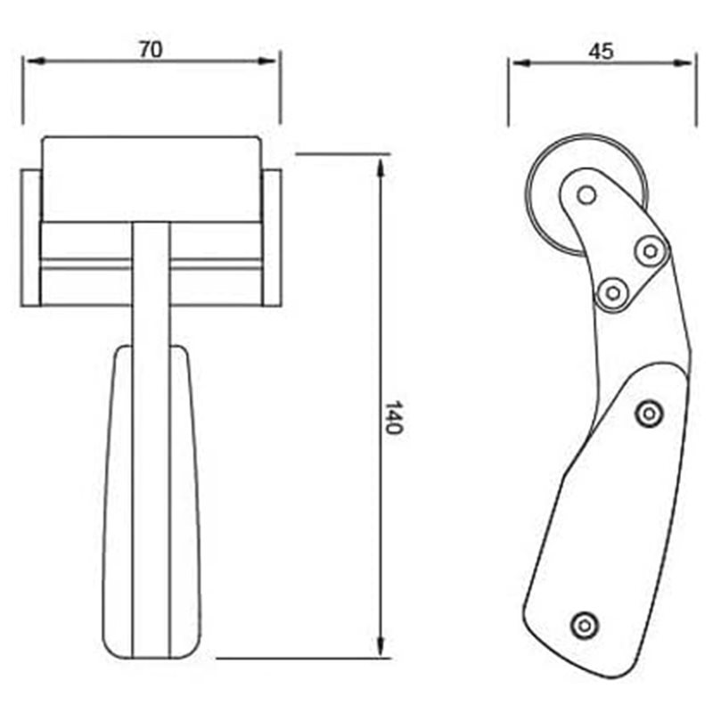 Leatherwork Roller - AT29 - Наклонный ролик, ручка из