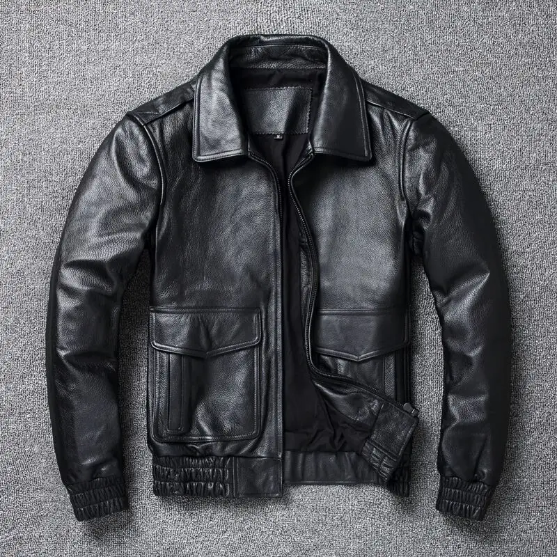 Leather Work Jacket - Новинка 2024, Мужская зимняя кожаная куртка