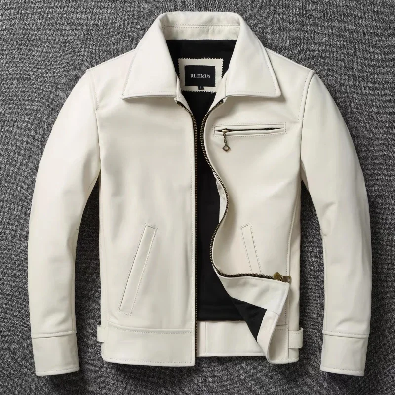 Leather Work Jacket - Куртка мужская из натуральной телячьей кожи,